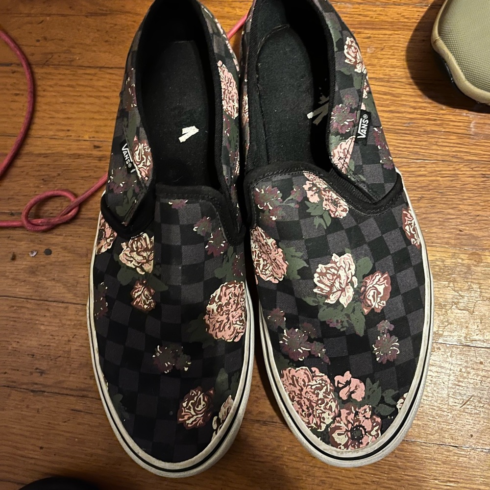 Vans floral flats size 10